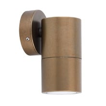 Lustro GU10 Brass Fixed Exterior Wall Washer Spotlight